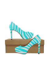 cyan pump 4 heels Women's High Heels (Model 044) - Objet D'Art