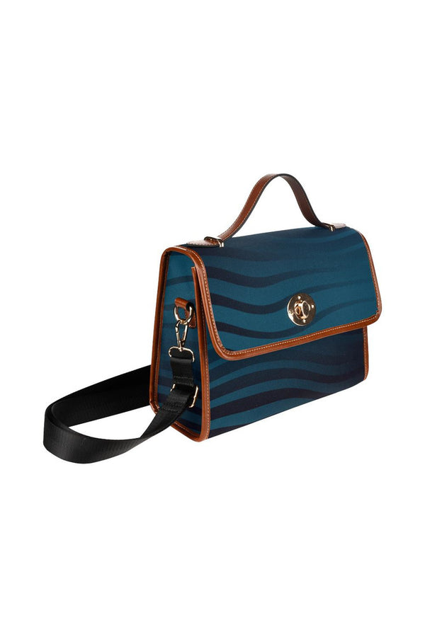 Blue Zebra Waterproof Canvas Bag/All Over Print - Objet D'Art