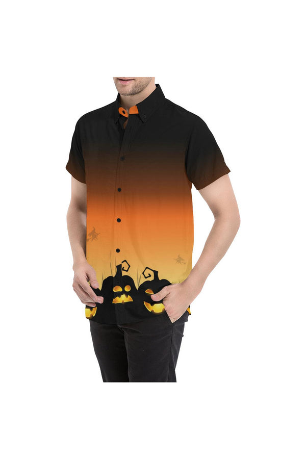 Pumpkin Patch Men's All Over Print Short Sleeve Shirt (Model T53) - Objet D'Art