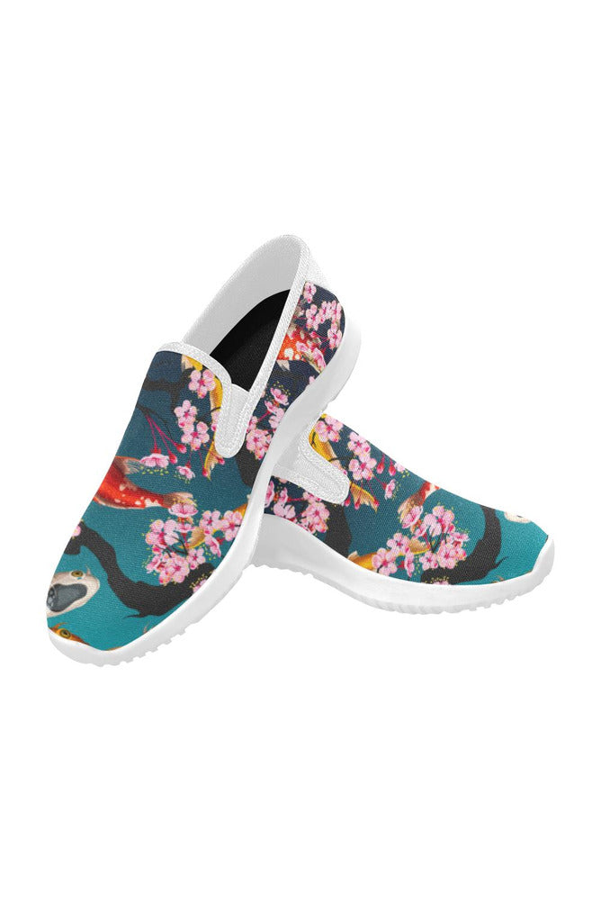 koi day Orion Slip-on Women's Canvas Sneakers (Model 042) - Objet D'Art