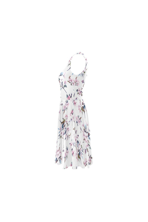 White Floral Sleeveless Ice Skater Dress - Objet D'Art