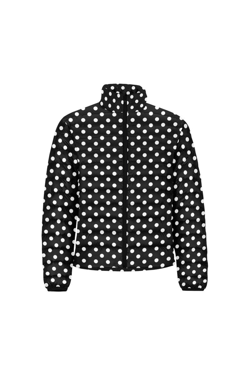 Polka Dot Unisex Stand Collar Padded Jacket - Objet D'Art