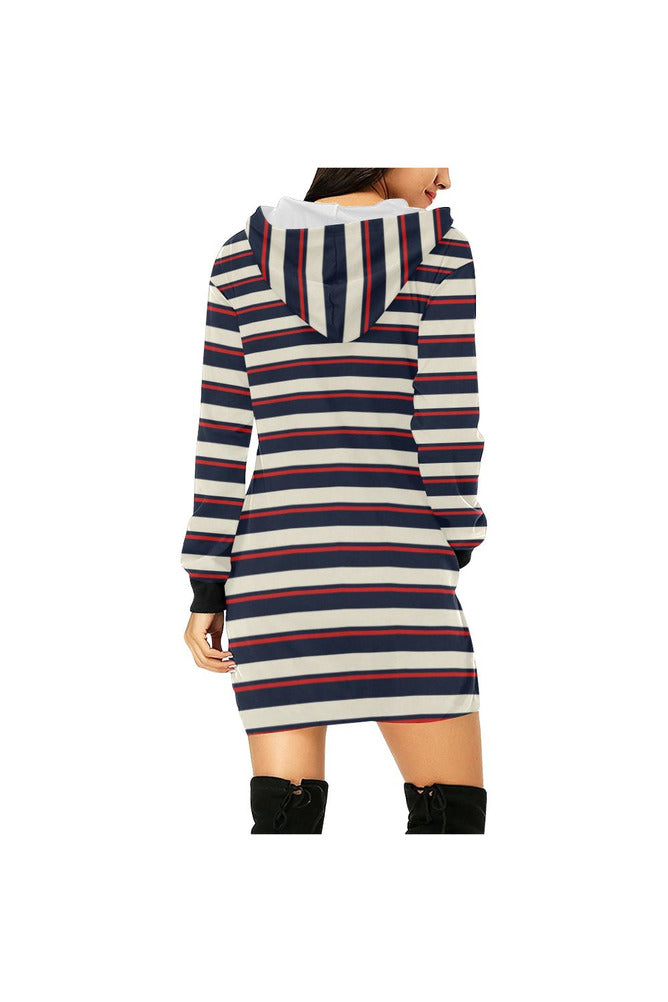 striped tunic hood All Over Print Hoodie Mini Dress (Model H27) - Objet D'Art