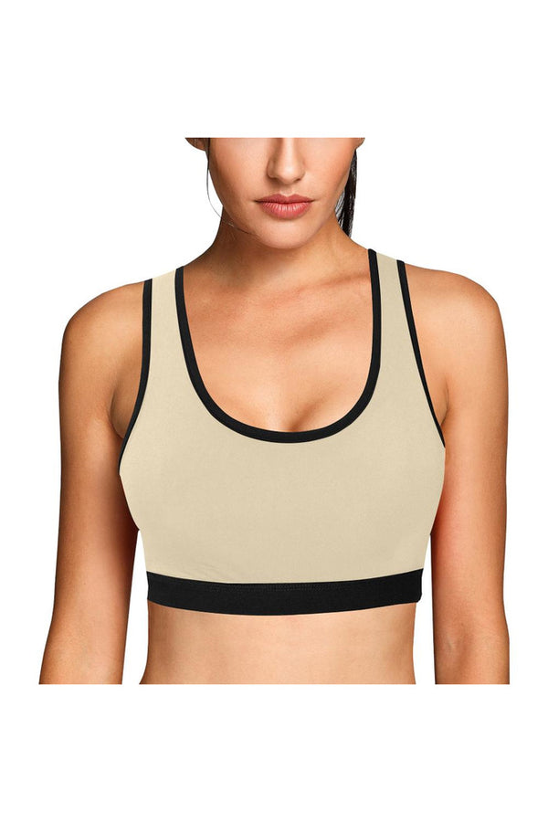 Vanila Custard Women's All Over Print Sports Bra (Model T52) - Objet D'Art