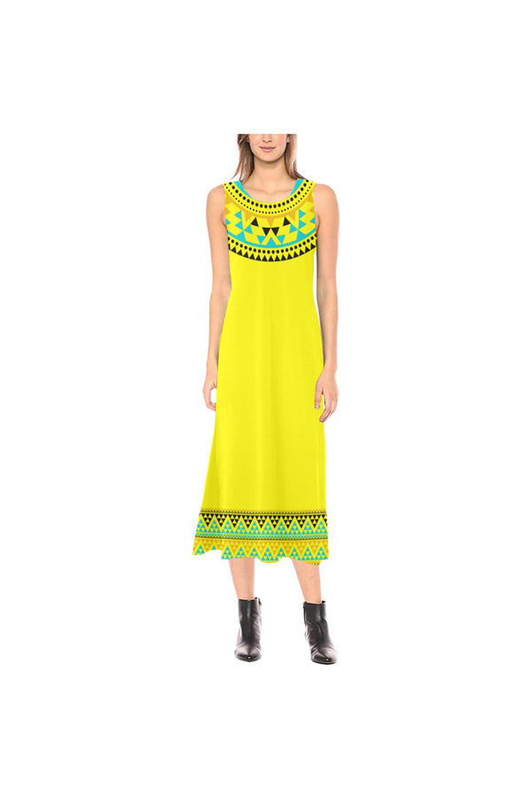 Aztec Sunshine Phaedra Sleeveless Open Fork Long Dress - Objet D'Art