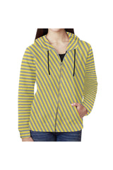 Striped Full Zip Hoodie for Women - Objet D'Art
