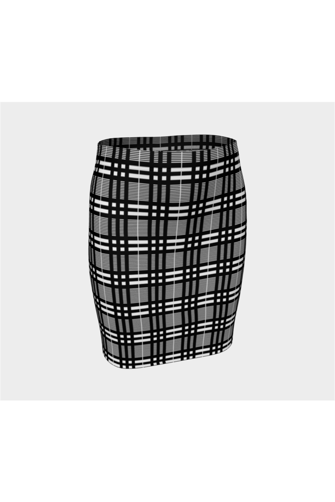 Black & White Plaid Fitted Skirt - Objet D'Art Online Retail Store