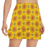 mandala gold print 3 Women's Golf Skirt with Pockets (Model D64) - Objet D'Art