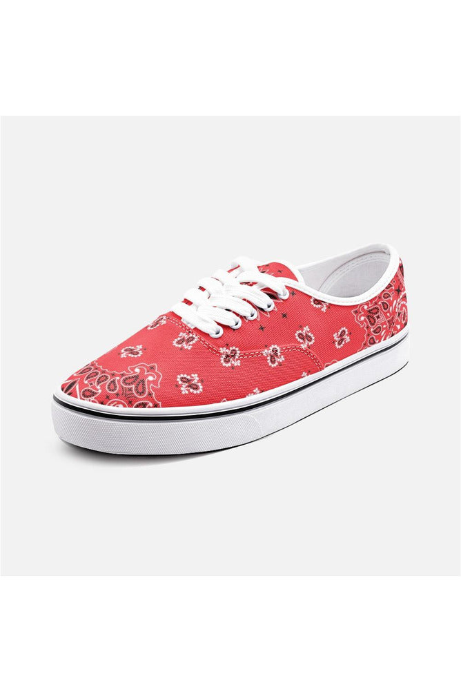 Red Bandana Unisex Canvas Sneakers - Objet D'Art