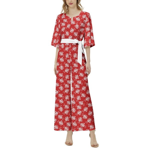 Dolman Sleeve Belted Wide Leg Jumpsuit - Objet D'Art