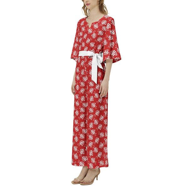 Dolman Sleeve Belted Wide Leg Jumpsuit - Objet D'Art