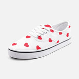 Two Tone Hearts Unisex Canvas Low Cut Sneakers - Objet D'Art