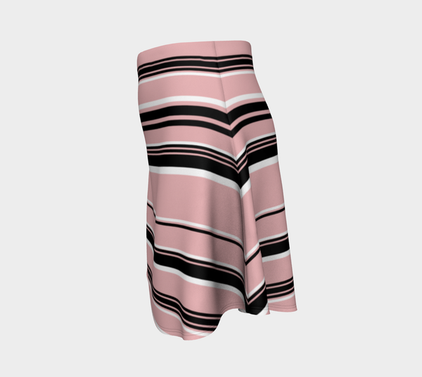 Pink Striped Flare Skirt - Objet D'Art