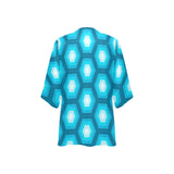 hexa sexy print 2 Women's Kimono Chiffon Cover Up (Model H51) - Objet D'Art