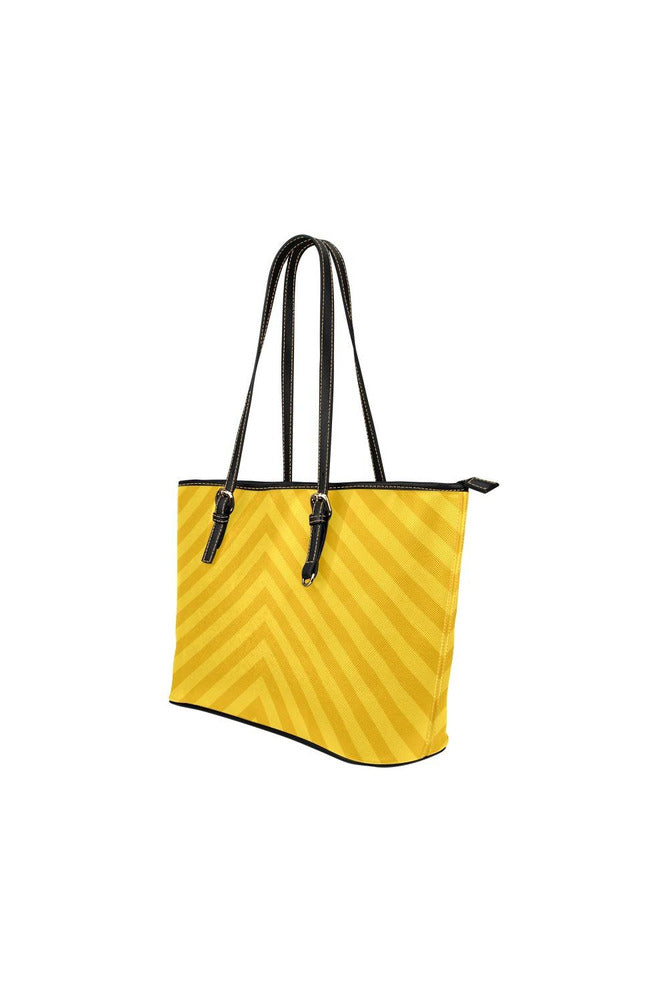 Amber Chevron Leather Tote Bag/Small (Model 1651) - Objet D'Art