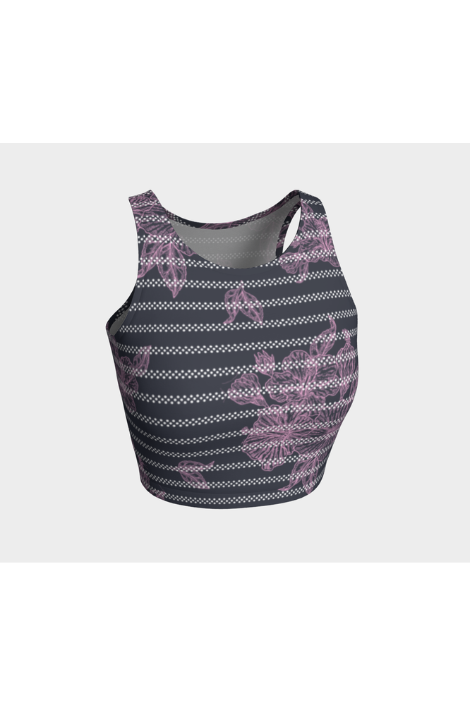 Pink & Gray Striped Crop Top - Objet D'Art