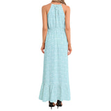 Ruffle Hem Halter Neck Maxi Dress - Objet D'Art