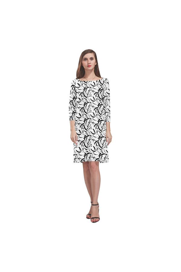 Brush Strokes Rhea Loose Round Neck Dress - Objet D'Art