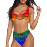 rainbow dollars Sport Top & High-Waisted Bikini Swimsuit - Objet D'Art