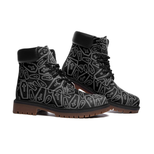 Coffin Print Casual Leather Lightweight boots TB - Objet D'Art