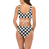 bw check print 2 Cross String Bikini Set (Model S29) - Objet D'Art