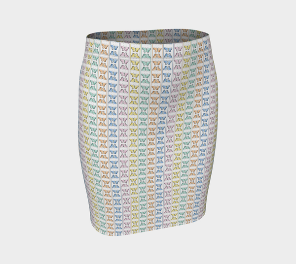 Kaleidoscope of Butterflies Fitted Skirt - Objet D'Art