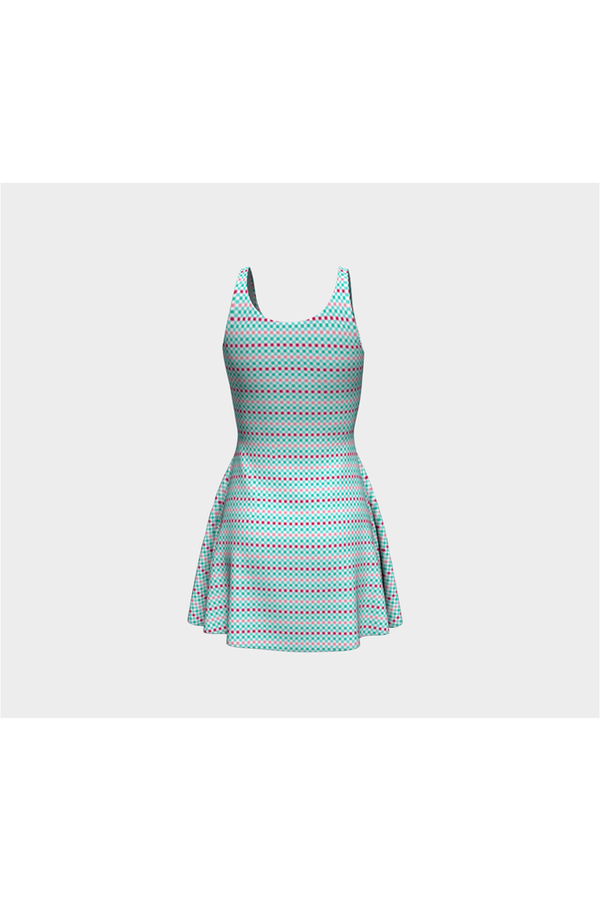 Brightly Checkered Flare Dress - Objet D'Art