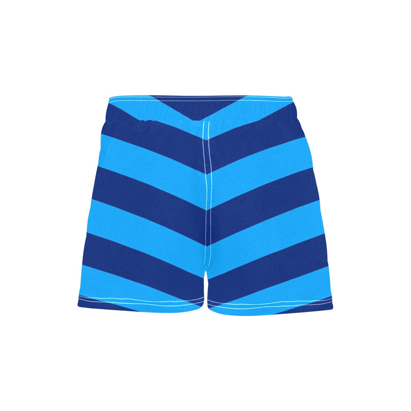 chevron blue striped print Women's Casual Board Shorts (Model L54) - Objet D'Art