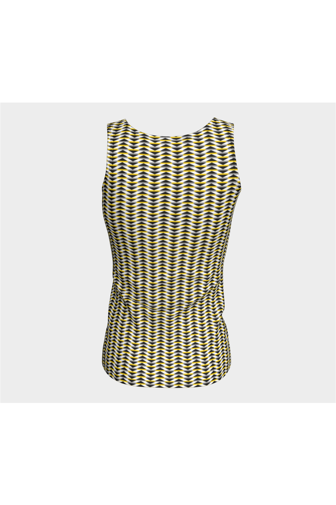 Gold Striped Fitted Tank Top - Objet D'Art