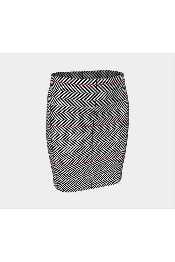 Herringbone Fitted Skirt - Objet D'Art