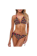 bg stain glass back Custom Bikini Swimsuit (Model S01) - Objet D'Art