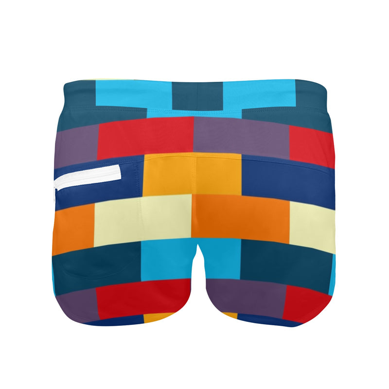 selfportraitshades Men's Swim Trunks with Zipper Pocket (Model L71) - Objet D'Art