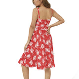 Sleeveless Square Neck Flare Hem Midi Dress - Objet D'Art