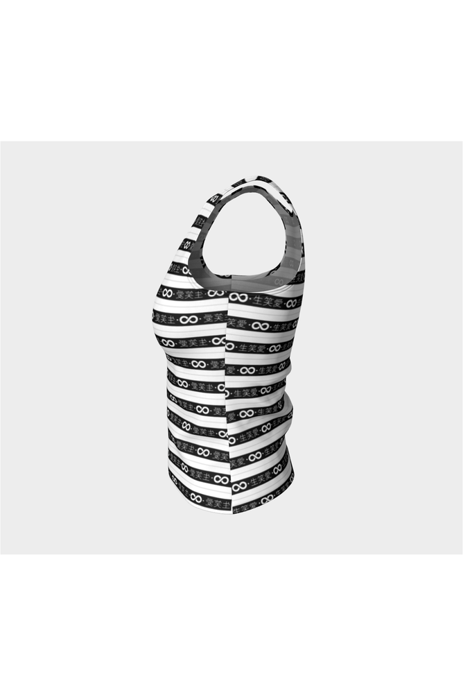 Live Laugh Love Black Striped Fitted Tank Top - Objet D'Art