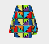 Painted Window Pane Flare Skirt - Objet D'Art