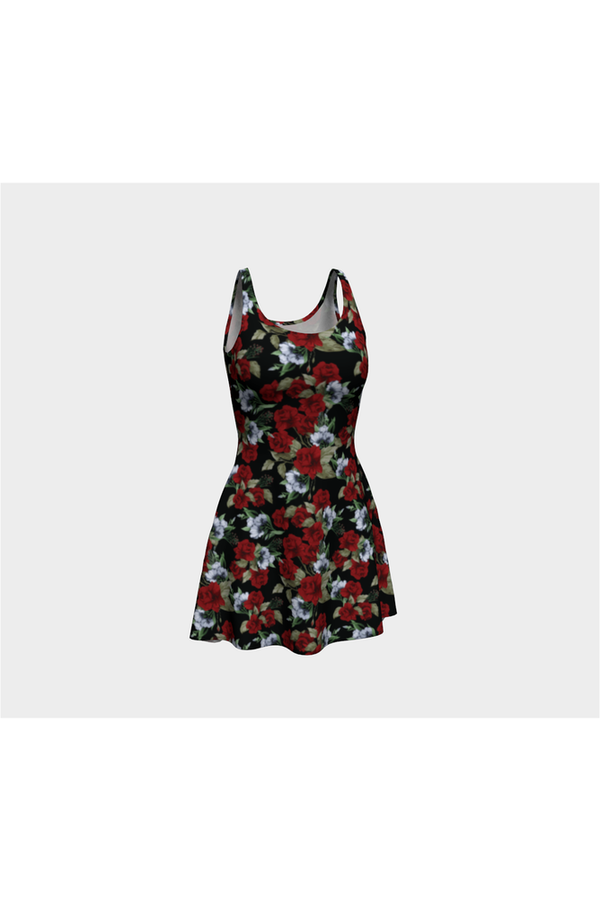 Crimson Roses Flare Dress - Objet D'Art