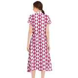 Drawstring Waist A-line Flared Midi Dress - Objet D'Art