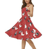 Sleeveless Square Neck Flare Hem Midi Dress - Objet D'Art