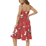 Sleeveless Square Neck Flare Hem Midi Dress - Objet D'Art