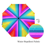 colored striped roybgiv print Semi-Automatic Foldable Umbrella (Model U12) - Objet D'Art