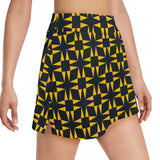 squ tri print Women's Golf Skirt with Pockets (Model D64) - Objet D'Art