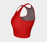 Scarlet Flame Athletic Crop Top - Objet D'Art