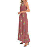 Ruffle Hem Halter Neck Maxi Dress - Objet D'Art