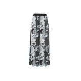 selenium gray print 4 High Slit Long Beach Dress (Model S40) - Objet D'Art
