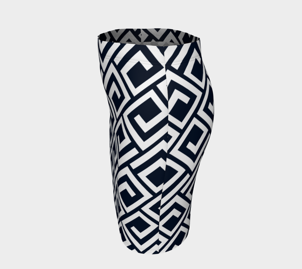 Greek Key Fitted Skirt - Objet D'Art