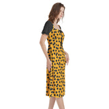 Puff Sleeve Split Thigh Midi Dress - Objet D'Art