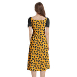 Puff Sleeve Split Thigh Midi Dress - Objet D'Art