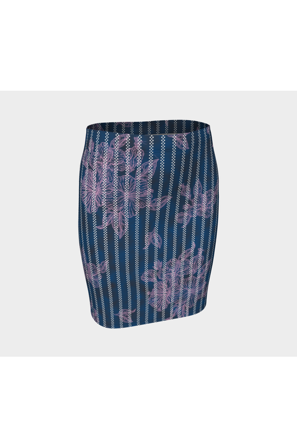 Pink Floral Fitted Skirt - Objet D'Art