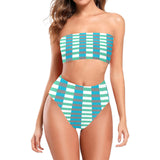 MARINE SCHEME PRINT 2 Chest Wrap Bikini Swimsuit (Model S36) - Objet D'Art