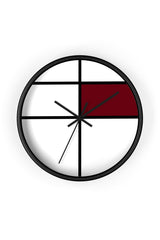 Copia del diseño de estilo Piet Mondrian: Reloj de pared MAROON - Tienda minorista en línea Objet D'Art